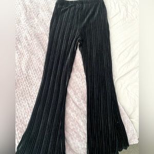 Velvet ribbed wide legged pants